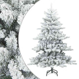 Vidaxl kunst kerstboom met geveerde takken, sneeuw bedekt wit 150 cm
