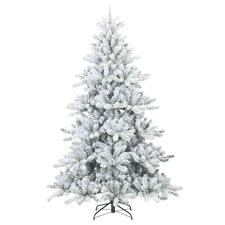 Vidaxl kunst kerstboom met geveerde takken, sneeuw bedekt wit 180 cm