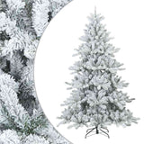 Vidaxl kunst kerstboom met geveerde takken, sneeuw bedekt wit 210 cm