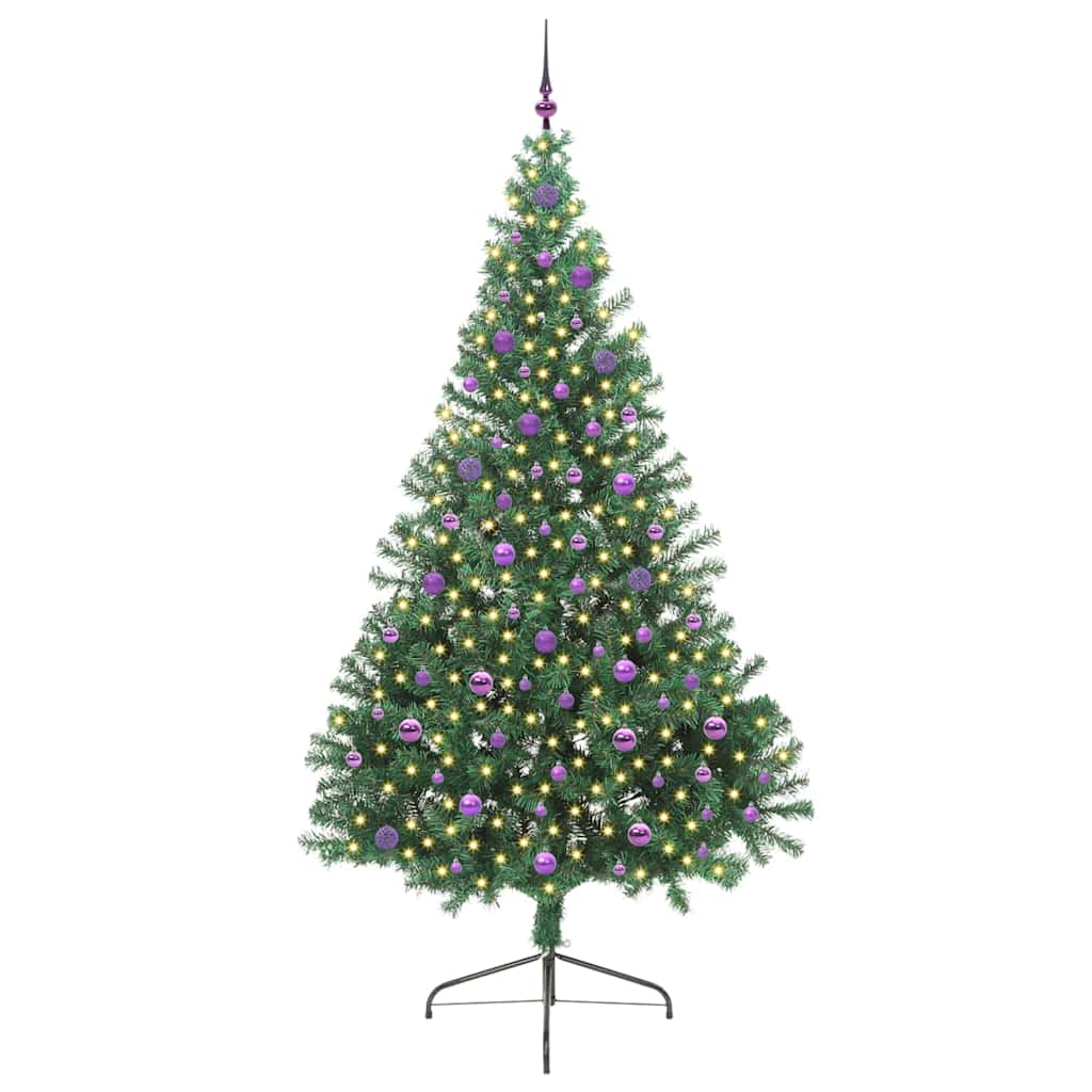 Vidaxl kunstmatig voorverlicht kerstboom met 300 led groen 240 cm pvc