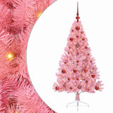 Vidaxl kunstmatig voorverlicht kerstboom met 150 led roze 120 cm pvc