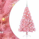 Vidaxl kunstmatig voorverlicht kerstboom met 150 led roze 120 cm pvc