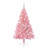 Vidaxl kunstmatig voorverlicht kerstboom met 150 led roze 120 cm pvc