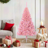 Vidaxl kunstmatig voorverlicht kerstboom met 150 led roze 150 cm pvc