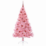 Vidaxl kunstmatig voorverlicht kerstboom met 150 led roze 150 cm pvc