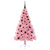 Vidaxl kunstmatig voorverlicht kerstboom met 150 led roze 150 cm pvc