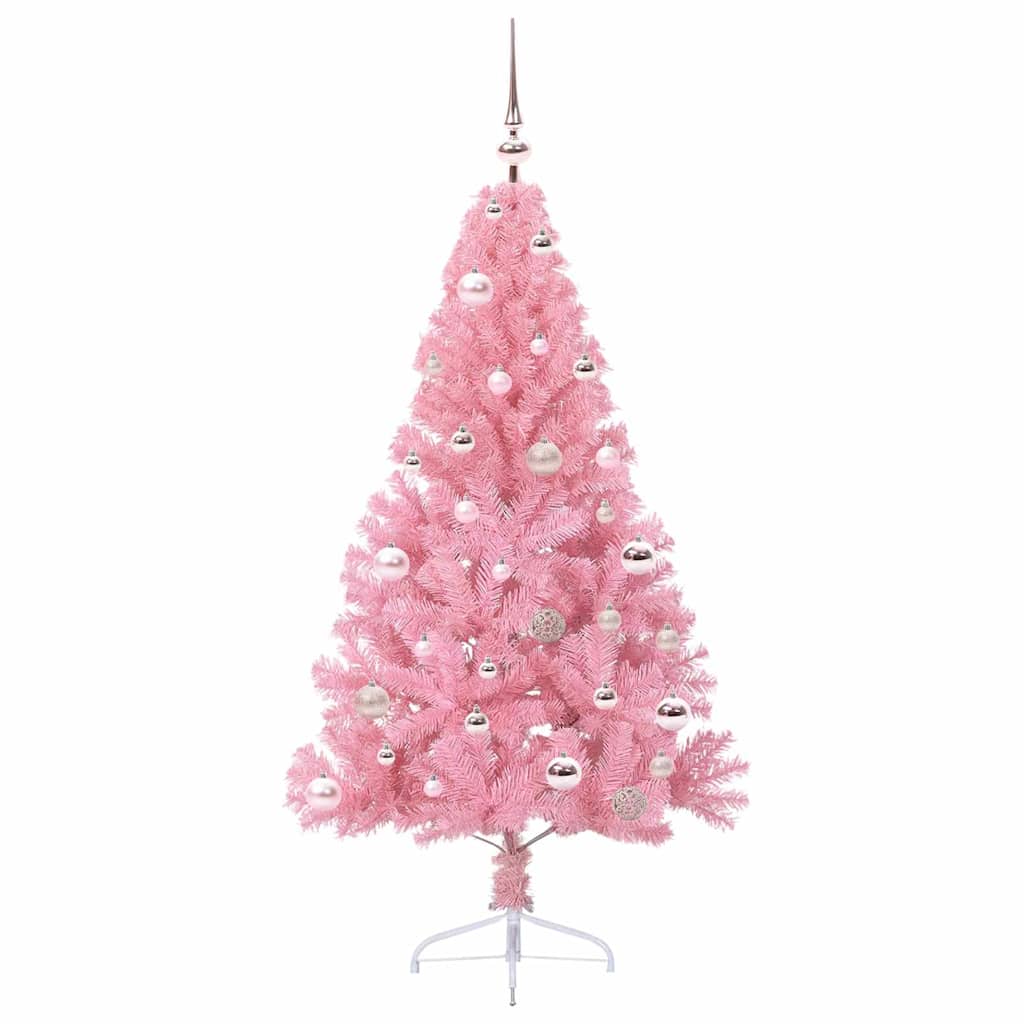 Vidaxl kunstmatig voorverlicht kerstboom met 150 led roze 150 cm pvc