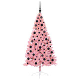 Vidaxl kunstmatig voorverlicht kerstboom met 300 led roze 180 cm pvc