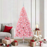 Vidaxl kunstmatig voorverlicht kerstboom met 300 led roze 180 cm pvc