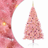 Vidaxl kunstmatig voorverlicht kerstboom met 300 led roze 240 cm pvc