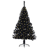 Vidaxl kunstmatig voorverlicht kerstboom met 150 led zwart 120 cm pvc