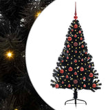 Vidaxl kunstmatig voorverlicht kerstboom met 150 led zwart 120 cm pvc