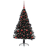 Vidaxl kunstmatig voorverlicht kerstboom met 150 led zwart 120 cm pvc
