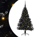 Vidaxl kunstmatig voorverlicht kerstboom met 150 led zwart 120 cm pvc
