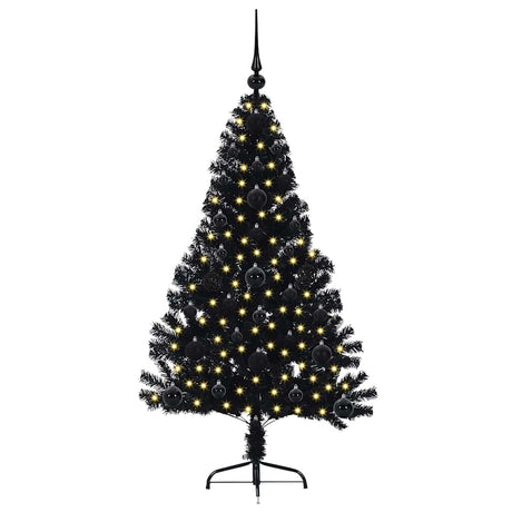 Vidaxl kunstmatig voorverlicht kerstboom met 150 led zwart 120 cm pvc