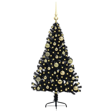 Vidaxl kunstmatig voorverlicht kerstboom met 150 led zwart 120 cm pvc