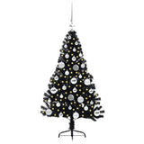 Vidaxl kunstmatig voorverlicht kerstboom met 150 led zwart 120 cm pvc