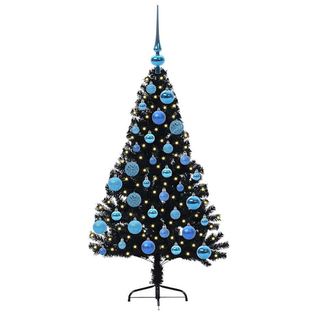 Vidaxl kunstmatig voorverlicht kerstboom met 150 led zwart 120 cm pvc