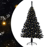 Vidaxl kunstmatig voorverlicht kerstboom met 150 led zwart 150 cm pvc