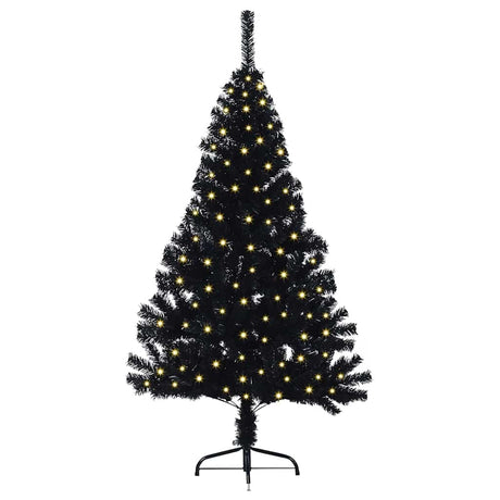 Vidaxl kunstmatig voorverlicht kerstboom met 150 led zwart 150 cm pvc