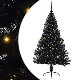 Vidaxl kunstmatig voorverlicht kerstboom met 150 led zwart 150 cm pvc