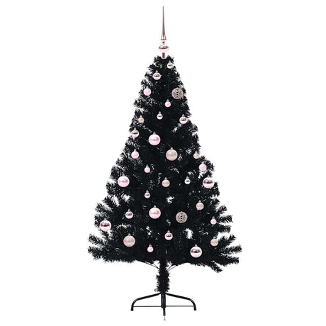Vidaxl kunstmatig voorverlicht kerstboom met 150 led zwart 150 cm pvc