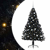 Vidaxl kunstmatig voorverlicht kerstboom met 150 led zwart 150 cm pvc