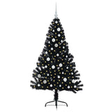 Vidaxl kunstmatig voorverlicht kerstboom met 150 led zwart 150 cm pvc