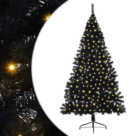Vidaxl kunstmatig voorverlicht kerstboom met 300 led zwart 180 cm pvc