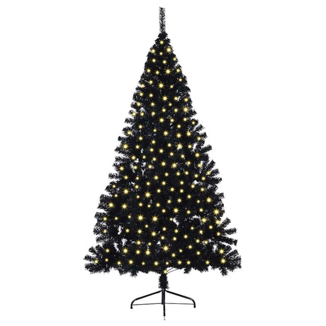 Vidaxl kunstmatig voorverlicht kerstboom met 300 led zwart 180 cm pvc