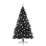 Vidaxl kunstmatig voorverlicht kerstboom met 300 led zwart 180 cm pvc