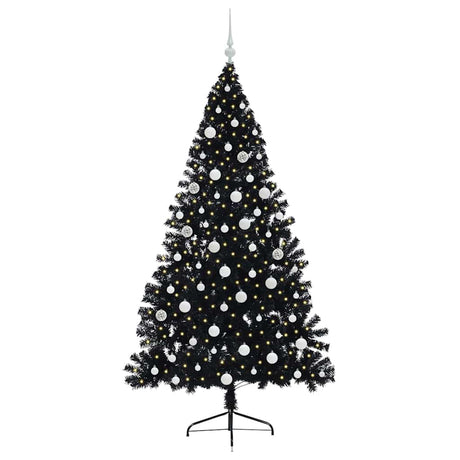 Vidaxl kunstmatig voorverlicht kerstboom met 300 led zwart 180 cm pvc