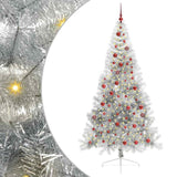 Vidaxl kunstmatig voorverlicht kerstboom met 300 led zilver 210 cm pet