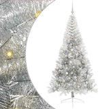 Vidaxl kunstmatig voorverlicht kerstboom met 300 led zilver 210 cm pet