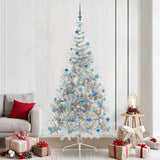 Vidaxl kunstmatig voorverlicht kerstboom met 300 led zilver 240 cm pet