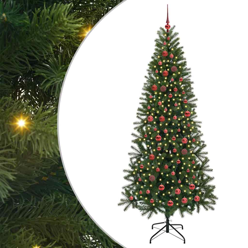 Vidaxl kunstkerstboom met 300 led met standaard groen 210 cm pe en pvc
