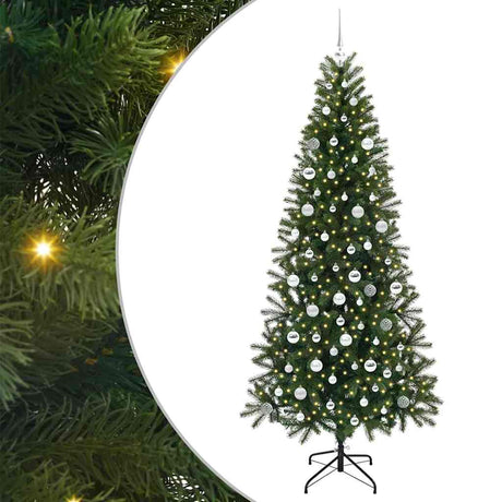 Vidaxl kunstkerstboom met 300 led met standaard groen 210 cm pe en pvc