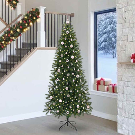 Vidaxl kunstkerstboom met 300 led met standaard groen 240 cm pe en pvc