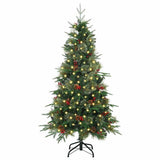 Vidaxl kunstmatige inklapbare kerstboom groen 150 cm pe en pvc