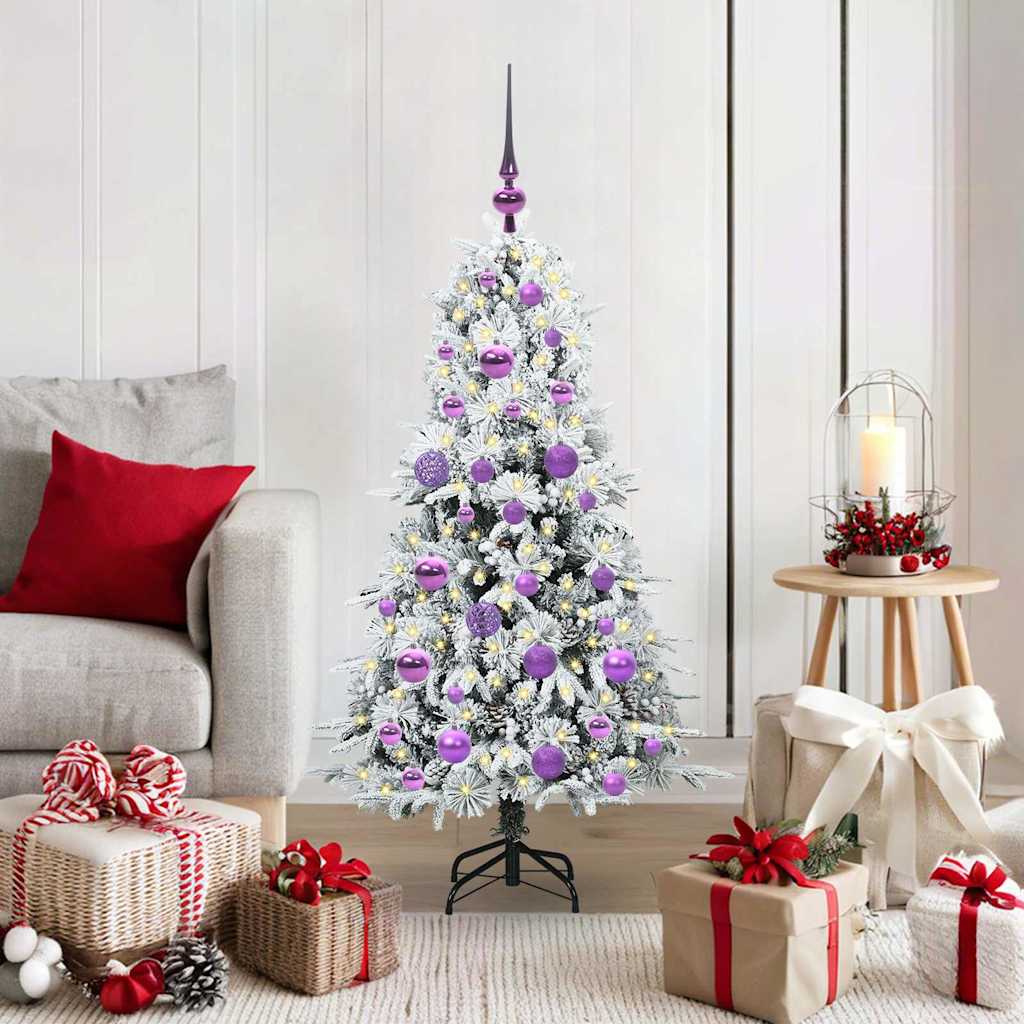 Vidaxl kunstmatige inklapbare kerstboom wit 120 cm pe en pvc