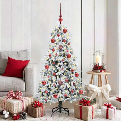 Vidaxl kunstmatige inklapbare kerstboom wit 150 cm pe en pvc