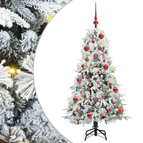 Vidaxl kunstmatige inklapbare kerstboom wit 150 cm pe en pvc