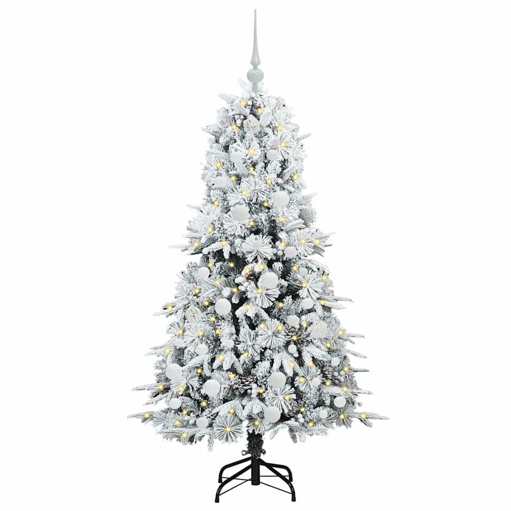 Vidaxl kunstmatige inklapbare kerstboom wit 150 cm pe en pvc