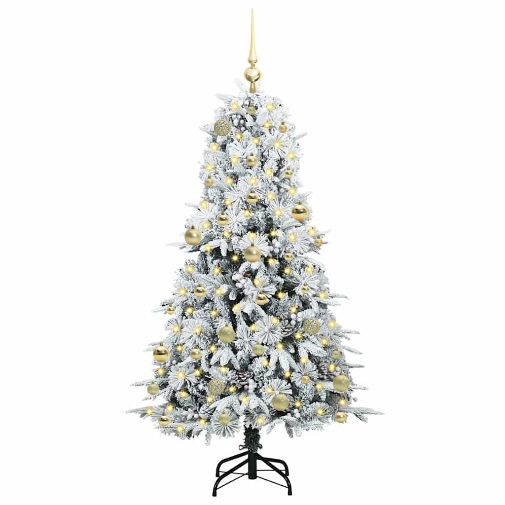 Vidaxl kunstmatige inklapbare kerstboom wit 150 cm pe en pvc