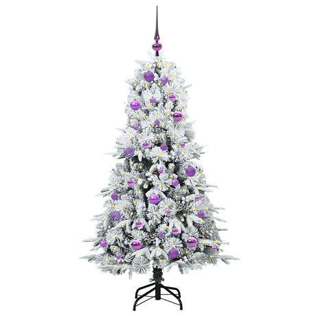Vidaxl kunstmatige inklapbare kerstboom wit 150 cm pe en pvc
