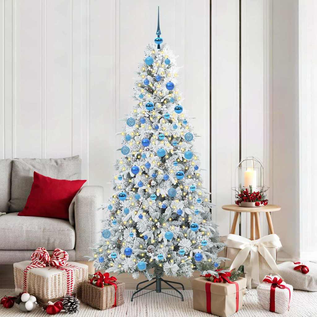 Vidaxl kunstmatige inklapbare kerstboom wit 180 cm pe en pvc