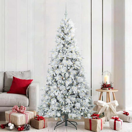 Vidaxl kunstmatige inklapbare kerstboom wit 210 cm pe en pvc
