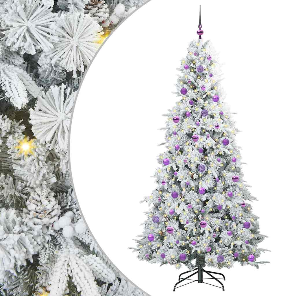 Vidaxl kunstmatige inklapbare kerstboom wit 210 cm pe en pvc