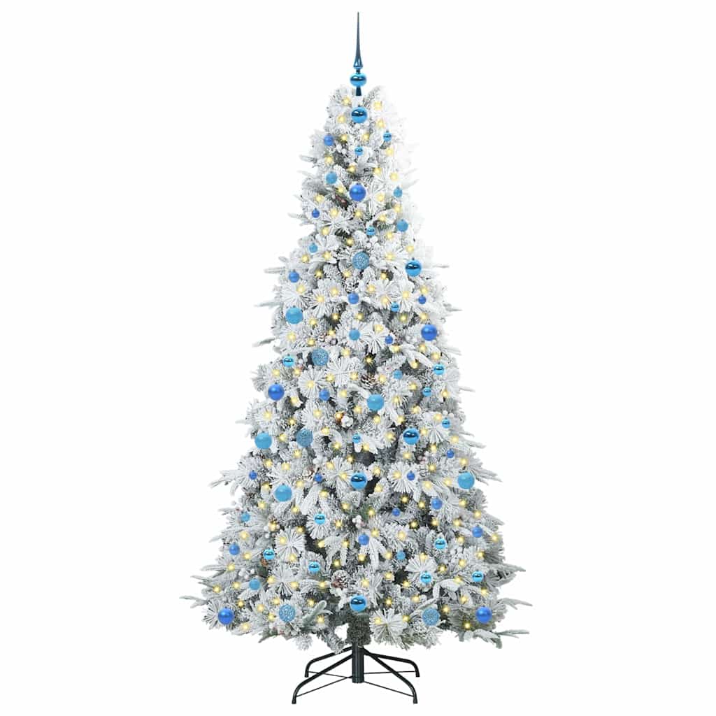 Vidaxl kunstmatige inklapbare kerstboom wit 210 cm pe en pvc
