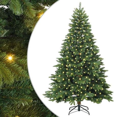 Vidaxl kunstkerstboom met 300 led met standaard groen 210 cm pe en pvc